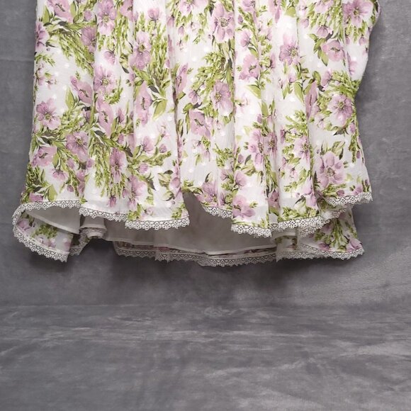 Torrid Womens Blouse Plus Size 5X (5) Floral Sheer Short Sleeve Top Lace Trim - Picture 3 of 7